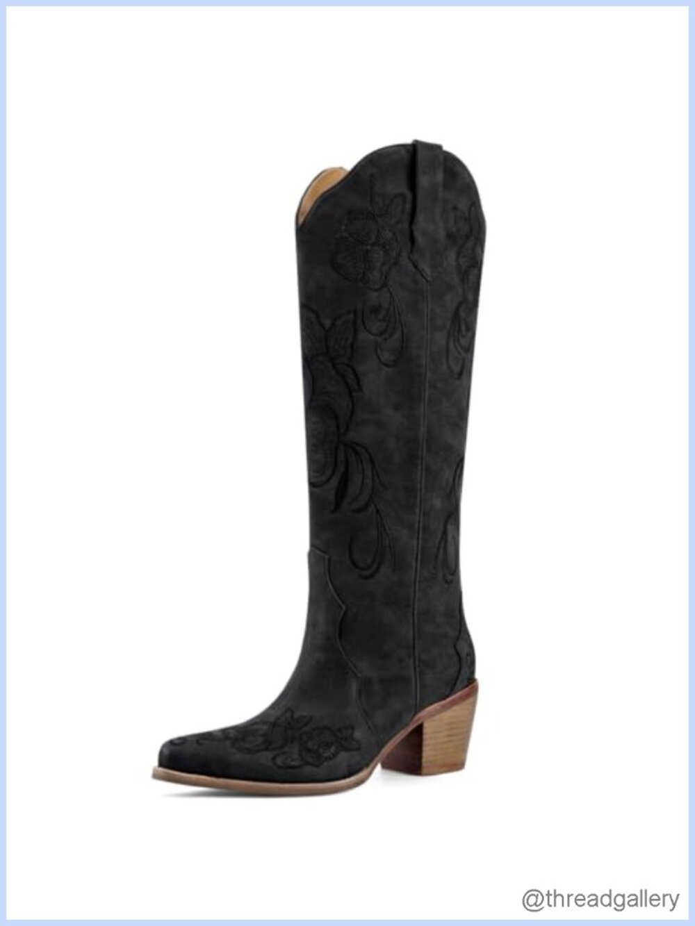 Knee High Cowboy Boots for Women Tall Cowgirl Western Boots Faux Suede